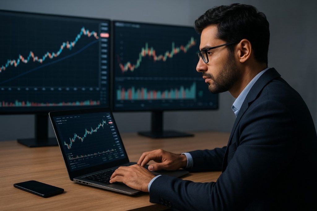 Investor analyzing global markets after Qatar strike