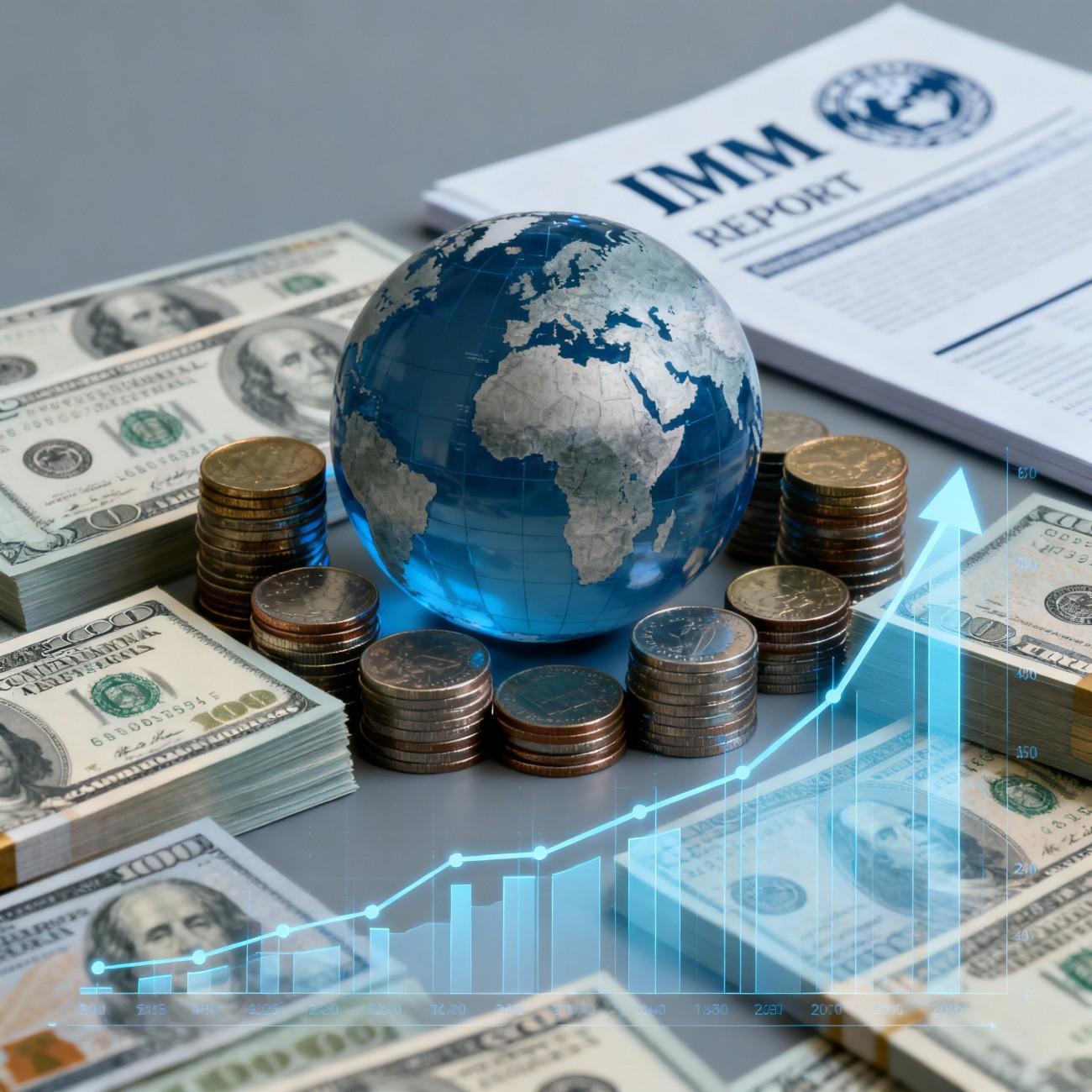 Global public debt surpassing 100 percent of GDP with world map, rising debt charts, and IMF report visuals